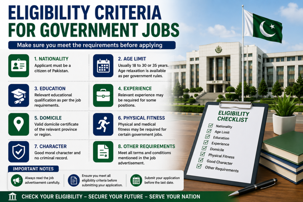 Eligibility Criteria for Latest Government Jobs in Pakistan